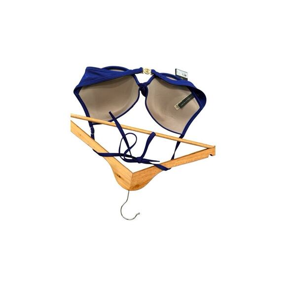 Victoria's Secret Bikini Top 34D Unforgettable Demi Halter Blue - Picture 2 of 7